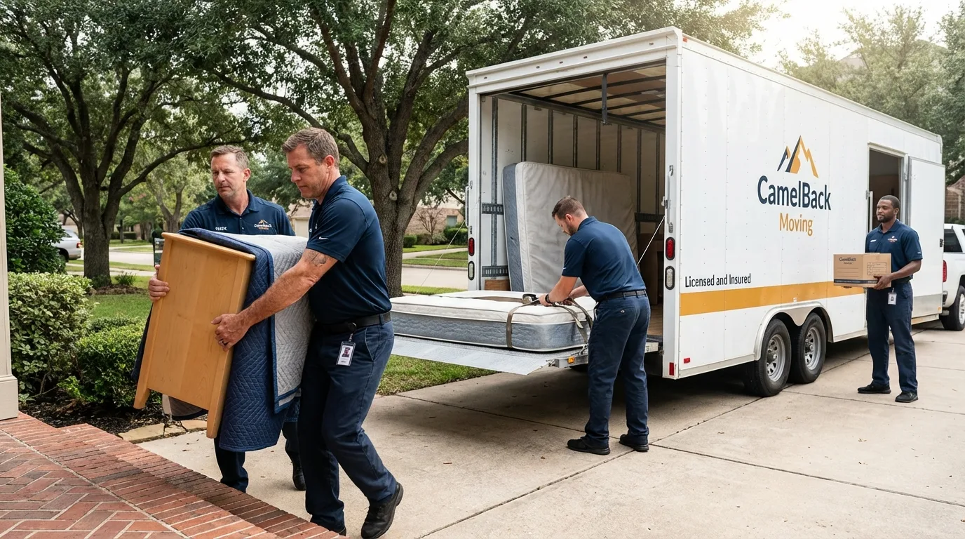 Crew loading residential truck for cross-state move from Summersville, WV